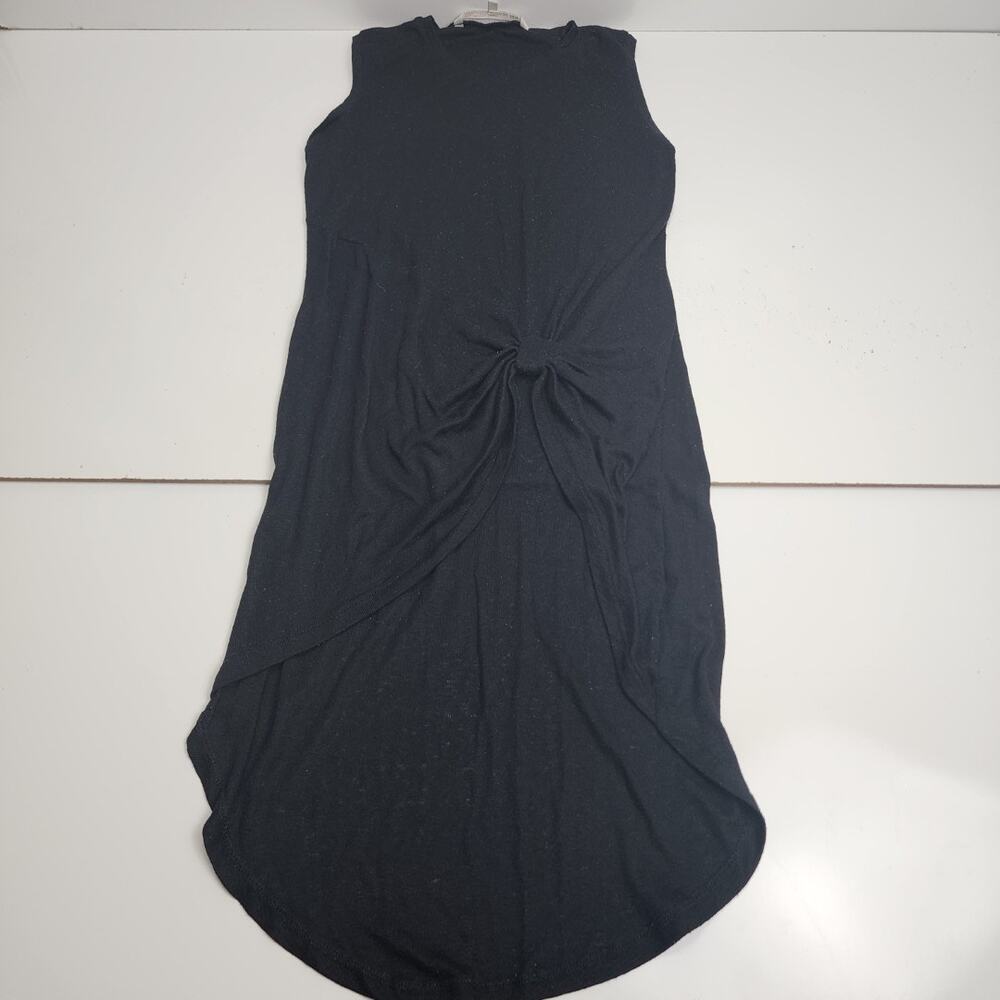 Rachel Roy Black Sleeveless Scoop Neck Scrunch T-Shirt Dress Women's Size M